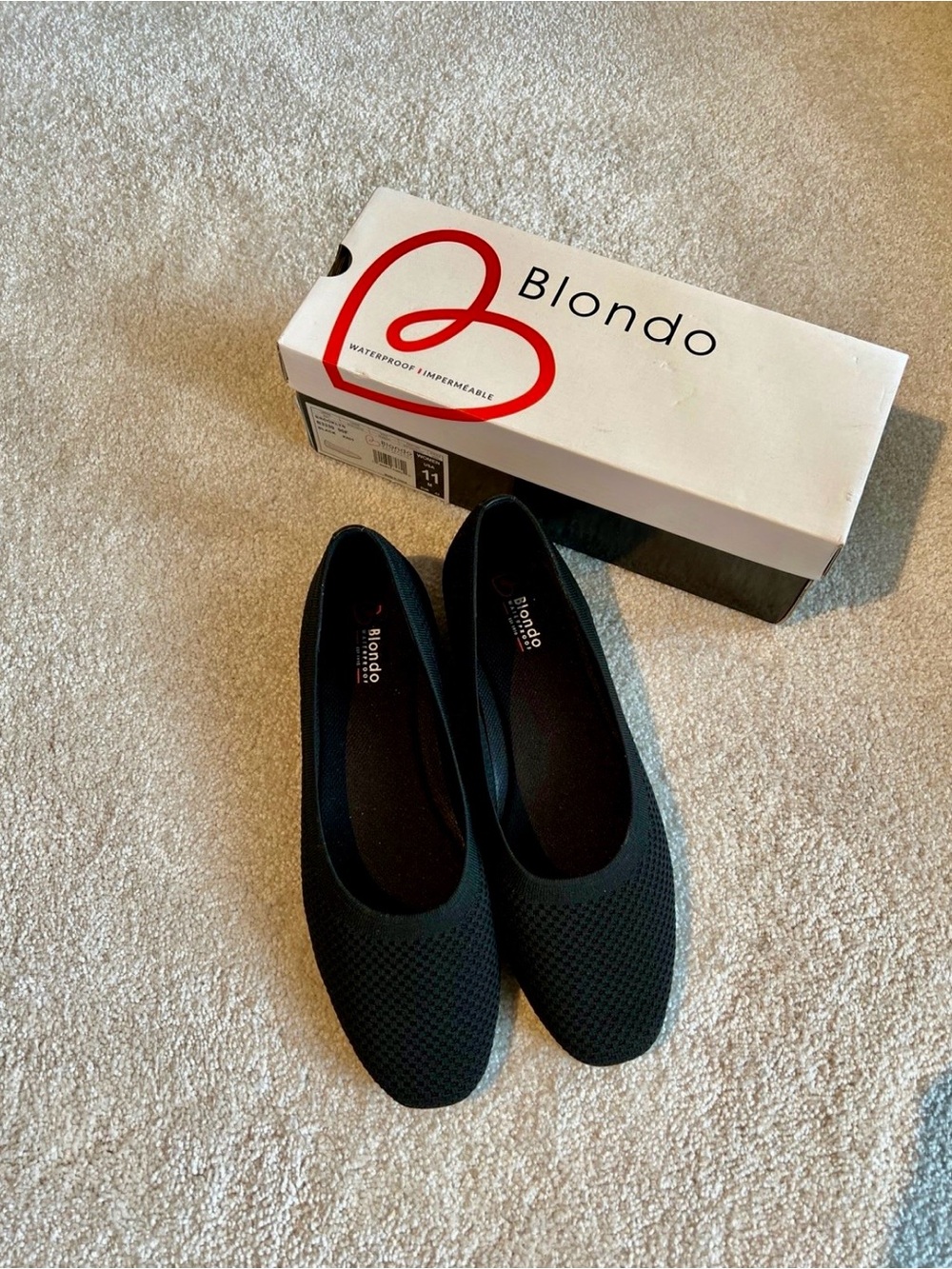 Blondo Black Women’s Textured Waterproof Ballet Flats